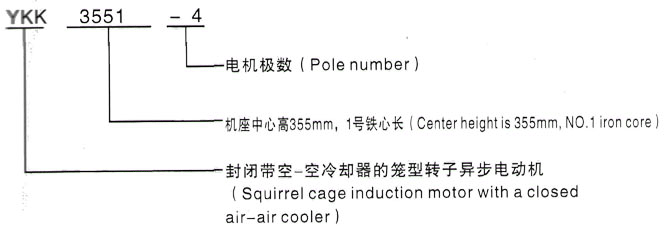 YKK系列(H355-1000)高压Y355-2/6KV三相异步电机西安泰富西玛电机型号说明